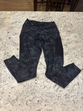 Fabletics PowerHold Black Camo High-Rise Leggings